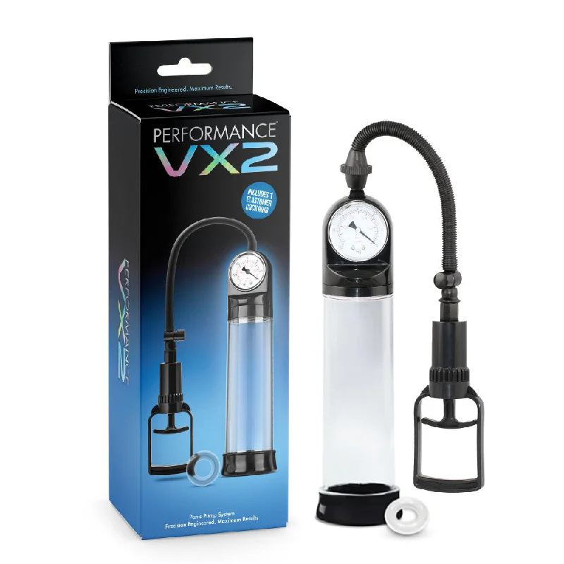 Bluetooth device masturbator-Performance By Blush® | VX2 Male Enhancement Clear/Black Pump