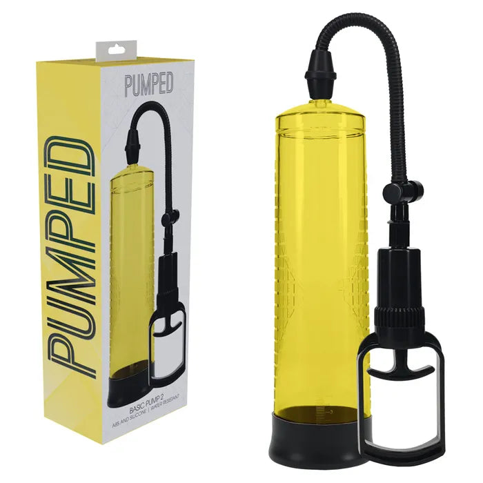 Heated toy masturbator-PUMPED Basic Pump 2 - Yellow - Yellow Penis Pump