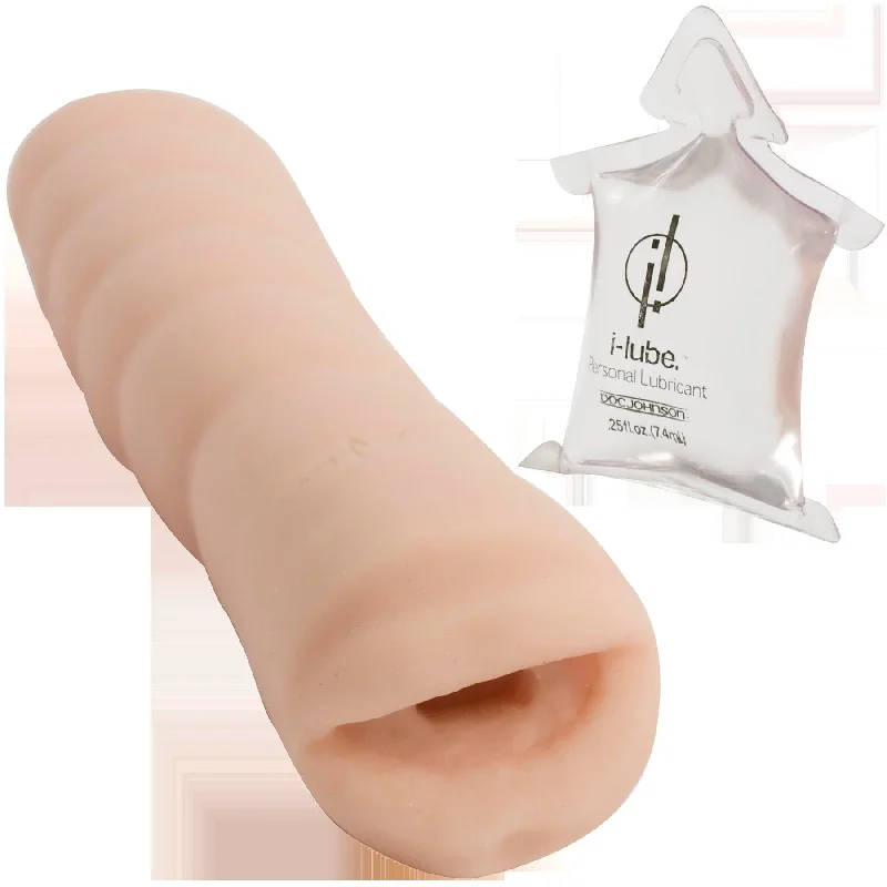 Adjustable sleeve masturbator-Quickies to Go Ultraskyn Masturbator - Mouth