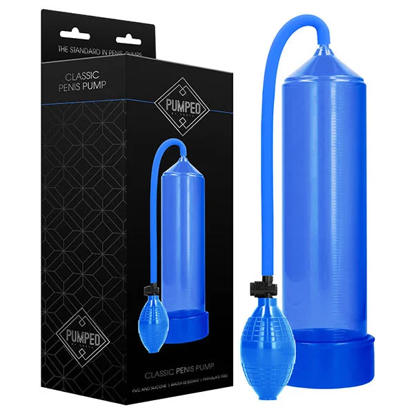 Textured toy masturbator-Pumped Classic Penis Pump - Blue Penis Pump