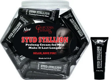 lubricant for watering cans-Stud Stallion Prolong Cream  for Men .5 Oz Tubes- 36 Piece  Fishbowl