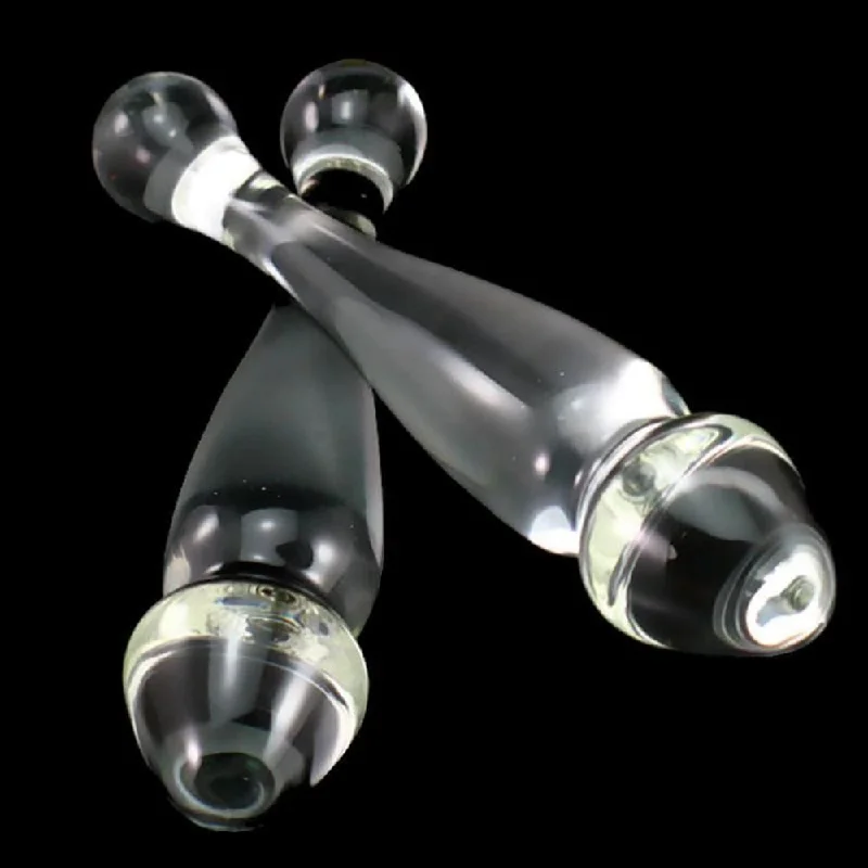 Powerful device masturbator-Crystal Clear Masturbator Dildo Two Head |/| Double Sided Ended Butt