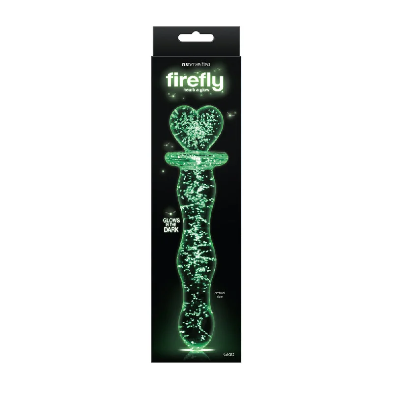 dildo harness accessories-Firefly Glass Heart A Glow Clear