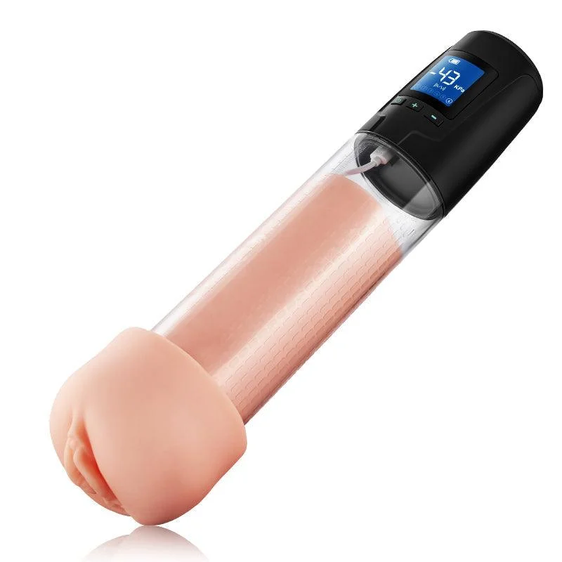 Skin-feel masturbator-BestGSpot 2 in 1 LCD Masturbator Penis Pump