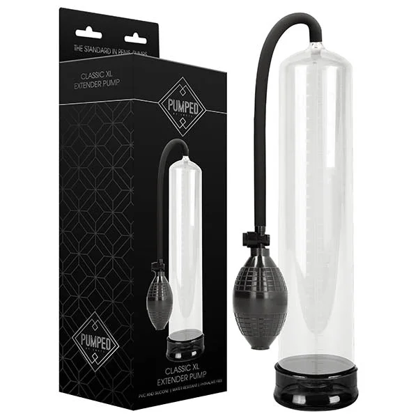 Mini toy masturbator-Pumped Classic XL Extender Pump - Clear Large Sized