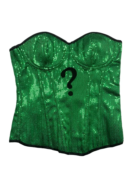 corset with embroidered hem-The Riddler Sequin Corset