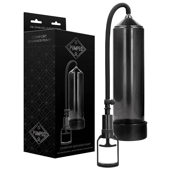 Waterproof toy masturbator-Pumped Comfort Beginner Pump - Black Penis Pump