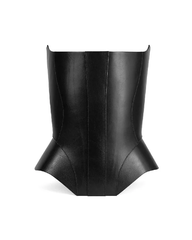 corset with plunging neckline-Corset "Keilir" Black