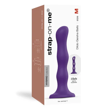 Easy-clean masturbator-Strap-On-Me Geisha Ball Dildo Medium Purple