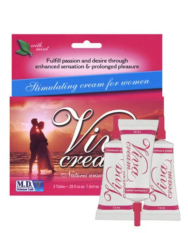 lubricant for stage equipment-Viva Cream 3 Tube Box -  7.5ml Each Mint Flavor