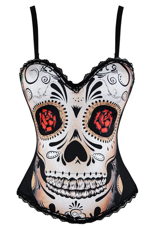 corset for cosplay event-Day of the dead skull corset