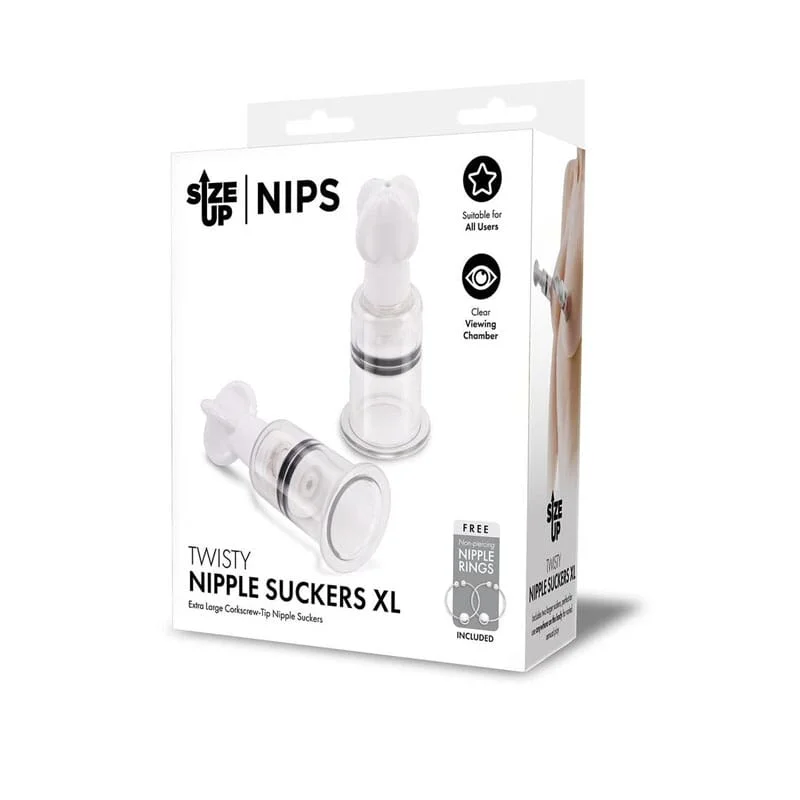 Tight device masturbator-Size Up Twisty Nipple Suckers - XL