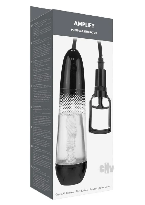 Interactive toy masturbator-Linx Amplify Pump Masturbator Clr/blk