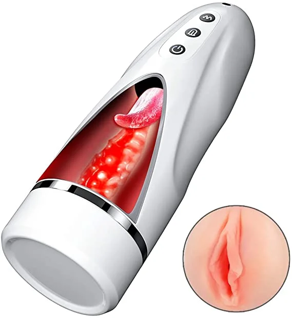 Electric toy masturbator-Realistic Tip of Tongue and Mouth Vagina Pocket Pussy Blowjob Masturbator Cup