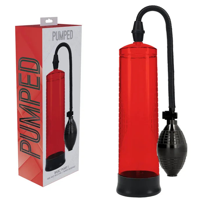 Luxury toy masturbator-PUMPED Basic Pump 1 - Red - Red Penis Pump