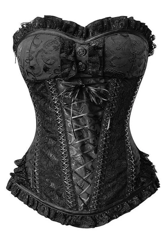 corset for retro style-Gothic Black Overbust Corset