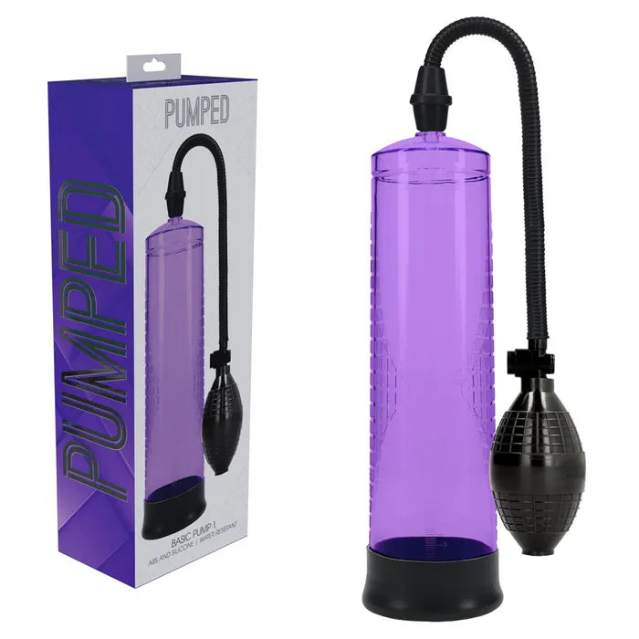 Manual toy masturbator-PUMPED Basic Pump 1 - Purple - Purple Penis Pump