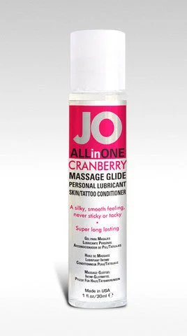 lubricant for differential gears-Jo All in One Massage Glide  Cranberry - 1 Oz.