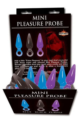 BDSM play cuffs accessories-Mini Pleasure Probes - Assorted Colors - 24 Pieces Display