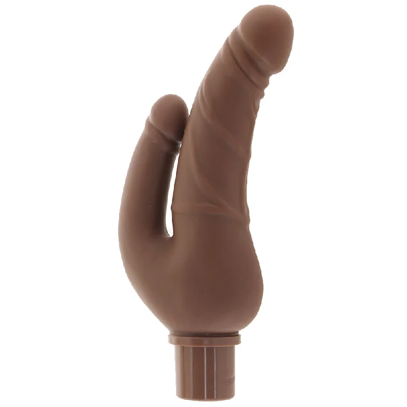 lube holder accessories-Power Stud Rechargeable Over & Under Vibe in Brown