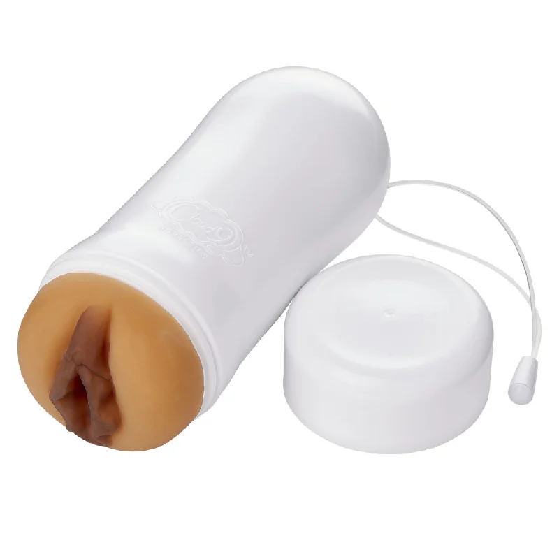 Travel-ready device masturbator-Pleasure Pussy Pocket Stroker Water Activated -  Tan