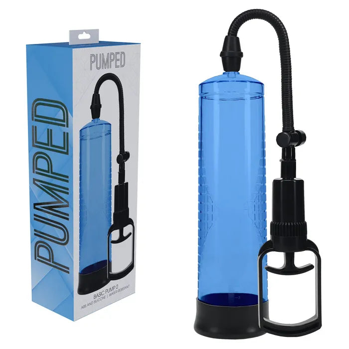 Durable toy masturbator-PUMPED Basic Pump 2 - Blue - Blue Penis Pump