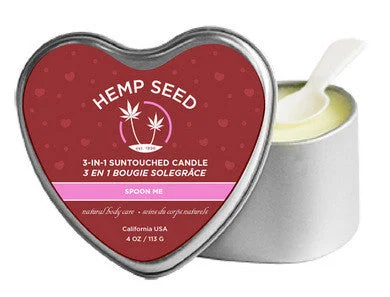 lubricant for nail guns-3-in-1 Heart Spoon Me Massage  Candle with Hemp - 4.7 Oz.