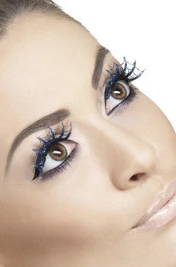 BDSM play cuffs accessories-Spiderwebs Eyelashes - Blue