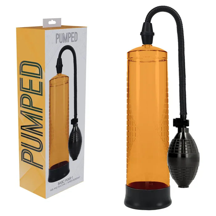 Realistic toy masturbator-PUMPED Basic Pump 1 - Orange - Orange Penis Pump