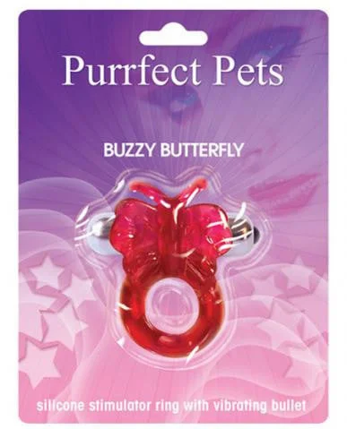 vibrating anal beads accessories-Purrfect Pet Buzzy Butterfly - Magenta