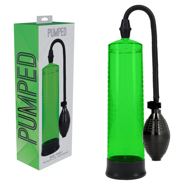 Bluetooth toy masturbator-PUMPED Basic Pump 1 - Green - Green Penis Pump