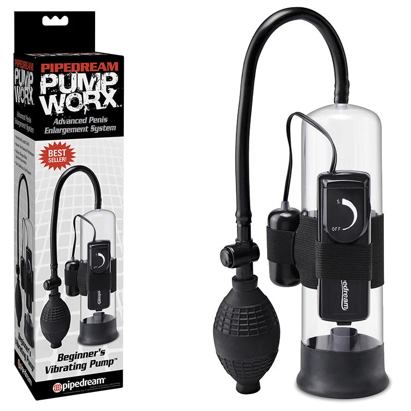 Modern sleeve masturbator-Pump Worx Beginner's Vibrating Penis Pump