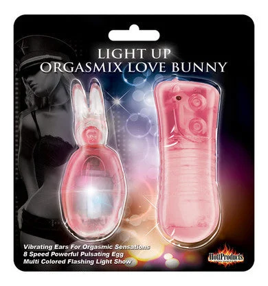 remote vibrator accessories-Light Up Orgasmix Love Bunny - Pink