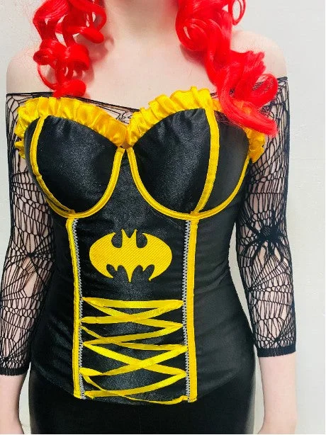 corset with steel boning-Batgirl Corset