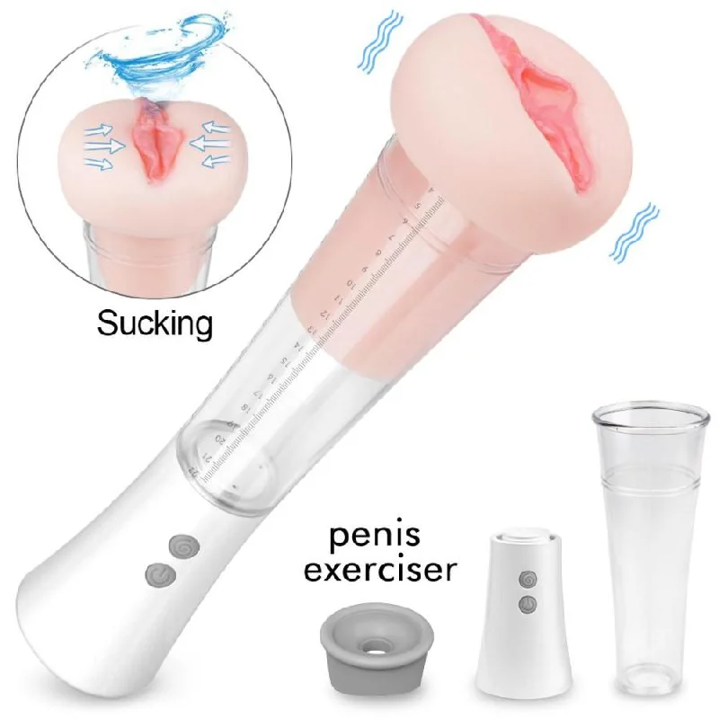 Multi-speed toy masturbator-Commander Vibrating Pump with Cyber Sleeve