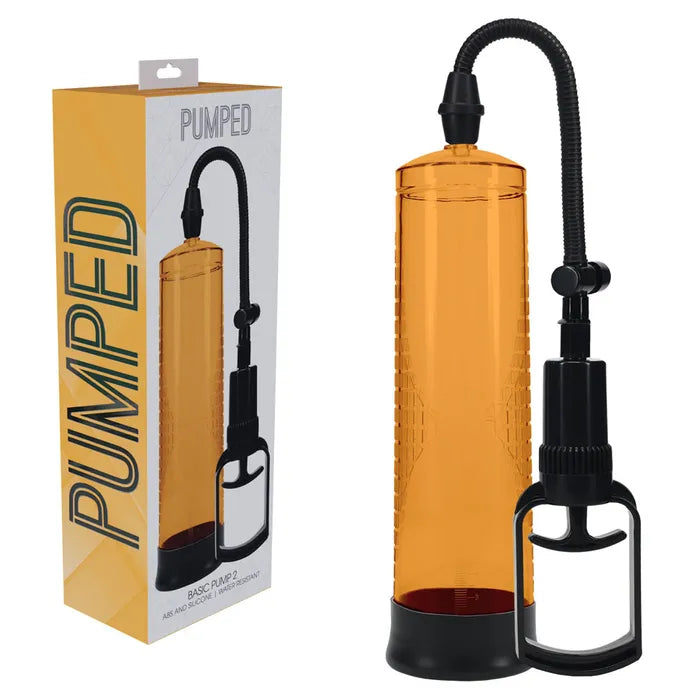 Flexible toy masturbator-PUMPED Basic Pump 2 - Orange - Orange Penis Pump