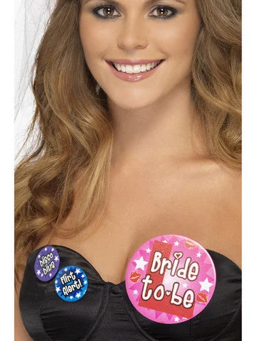 cock and ball ring accessories-Hen Night Badge Set - 8 Pack