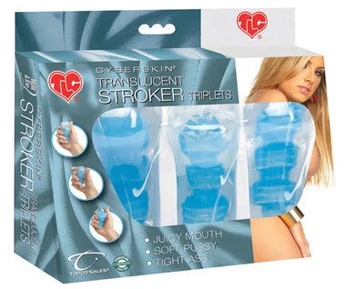 Heated sleeve masturbator-Tlc Cyberskin Translucent  Stroker Triplets