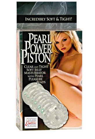 Lightweight male masturbator-Pearl Power Piston Masturbator