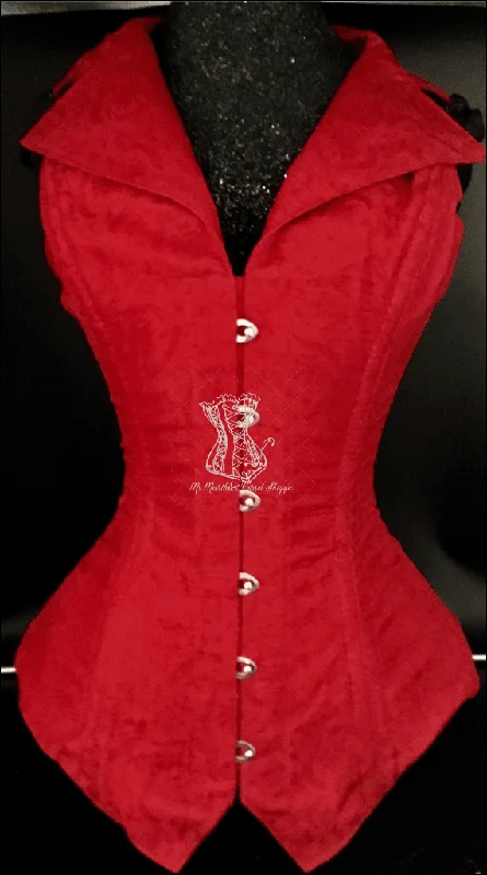 vibrating love toy accessories-Silk Overbust Corsevest; Red