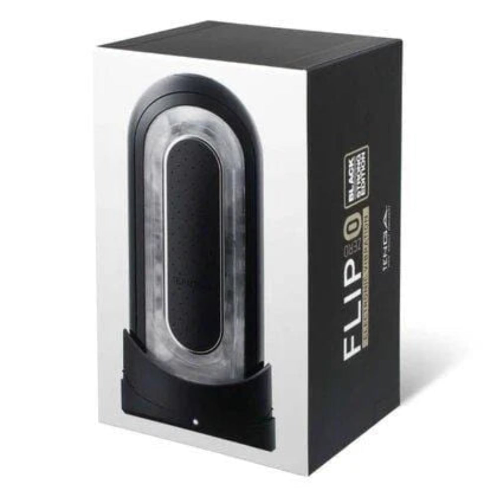 Textured device masturbator-Tenga Flip Zero Electronic Vibration Masturbator -Black