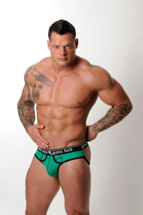 vibrator with remote accessories-GBGB (XL) Green ''Rowan'' Jockstrap