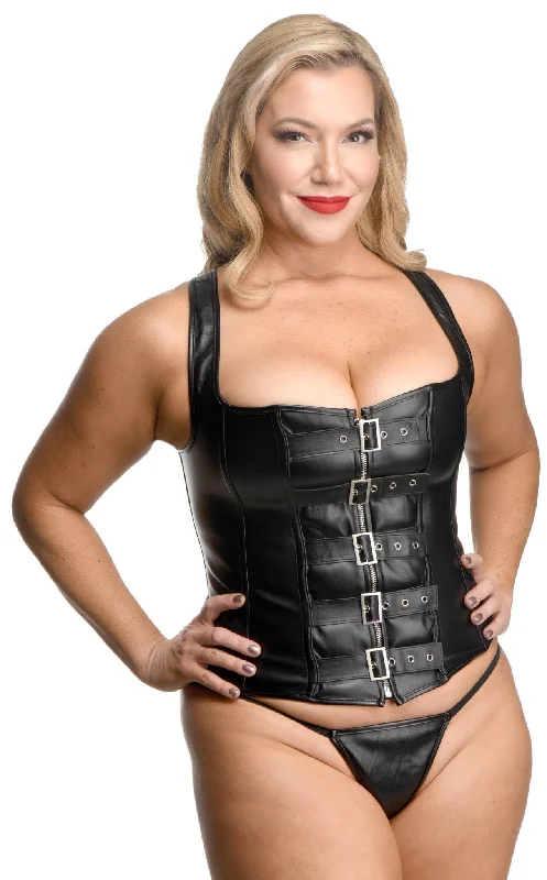 corset for alternative prom-Lace-up Corset and Thong - XLarge