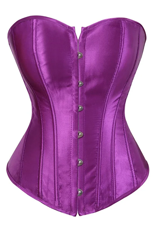 corset with structured skirt-Magenta Classic Satin Corset