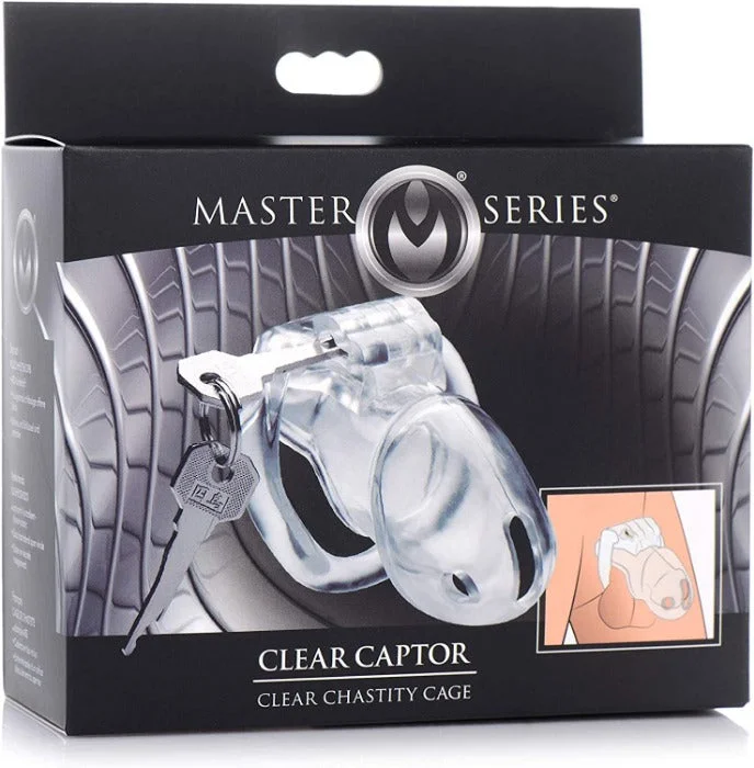 anal insertion beads accessories-MS Clear ''Captor'' Chastity Cage -Medium