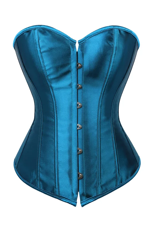 corset for gothic style-Teal Classic Satin Corset