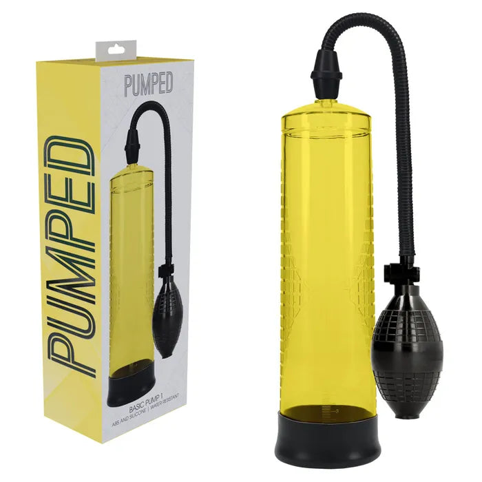 Easy-clean toy masturbator-PUMPED Basic Pump 1 - Yellow - Yellow Penis Pump