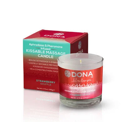 lubricant for drones-Dona Kissable Massage Candle  - Strawberry Souffle - 4.75 oz.