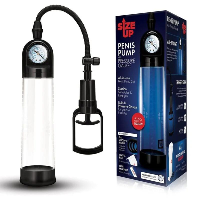 Mini device masturbator-Size Up Penis Pump with Pressure Gauge