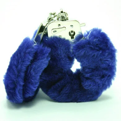 body-safe sex toy accessories-Plush Love Cuffs - Blue